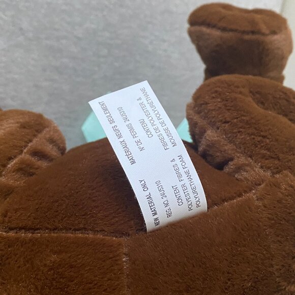 NWOT Shoppers Drug Mart Valentine's Day XOXO Brown Bulldog Teal Bow 14" - Picture 7 of 7